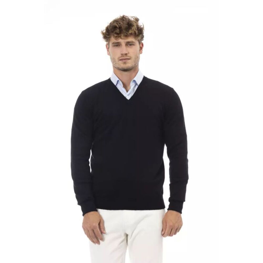 Alpha Studio Black Wool Men's Men's Sweater
